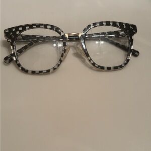 Stylish Black and White Checkered Glasses